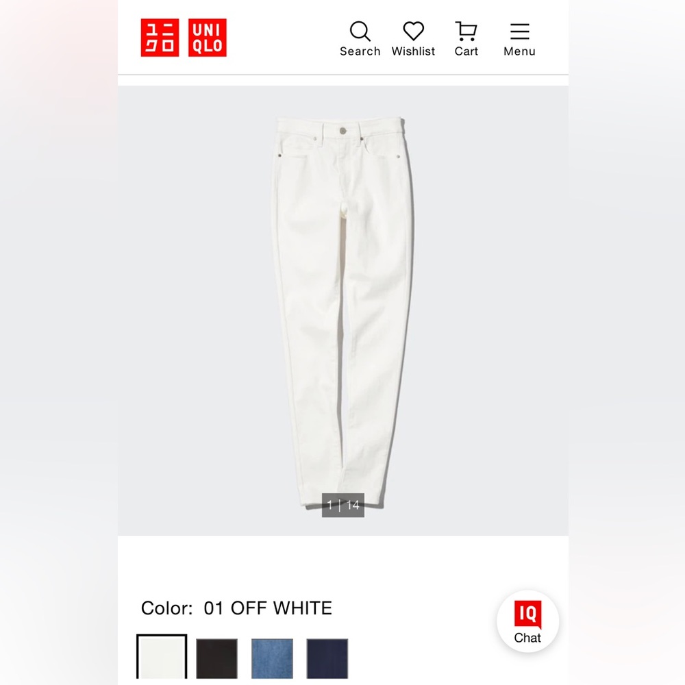 Uniqlo, off-white skinny jeans